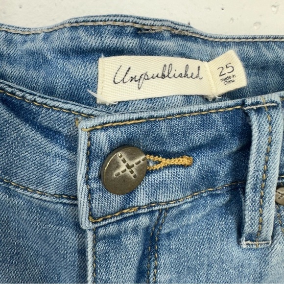 Unpublished Women’s size 25 Margaux Blue and White Crop Stretch Jeans - Picture 9 of 10